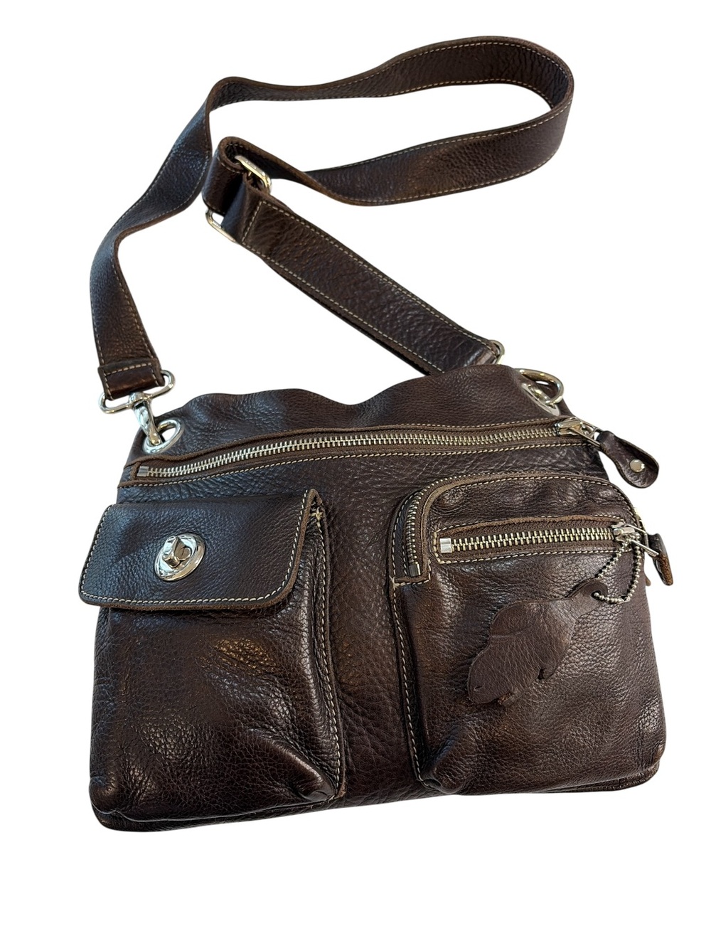 Authentic Roots Canada Large Villager Crossbody Bag - Dark Brown Leather